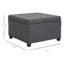 Banc ottoman de rangement capitonné, gris foncé