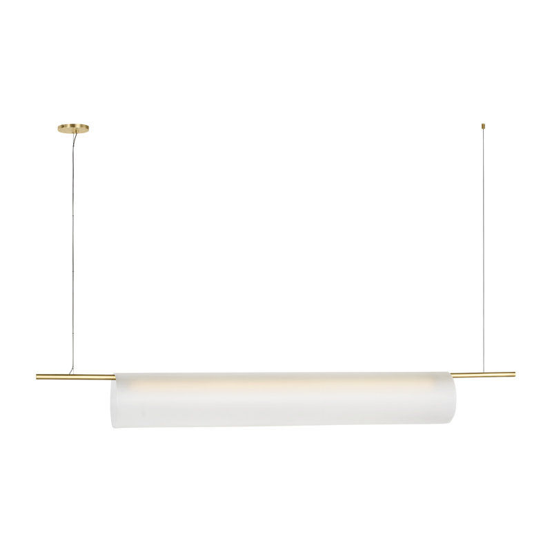 Trace 1 - Light LED Pendant, 9.1" H x 72" W x 7.9" D, White/Black