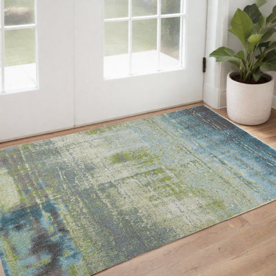 Tapis bleu et vert Urska