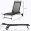 Chaise longue d'extérieur Outsunny, ensemble de 2 pièces avec roulettes et 5 positions réglables pour le patio, la plage, la cour, la piscine, noir