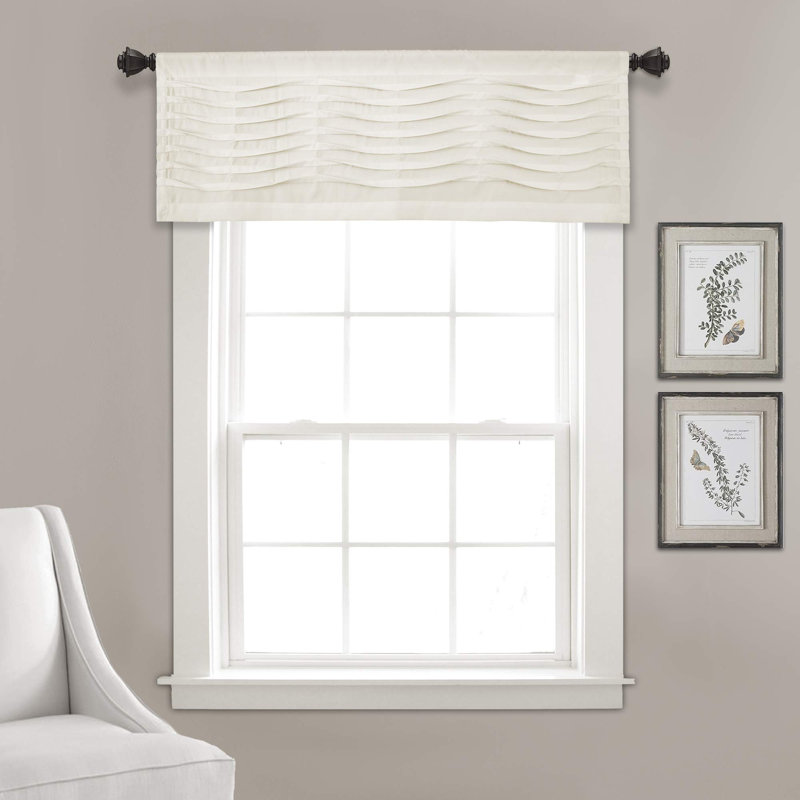 Lush Decor Wave Texture Single Window Valance, Cream