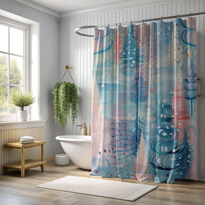 Pink Glade - Premium Shower Curtain, 74"H x 71"W