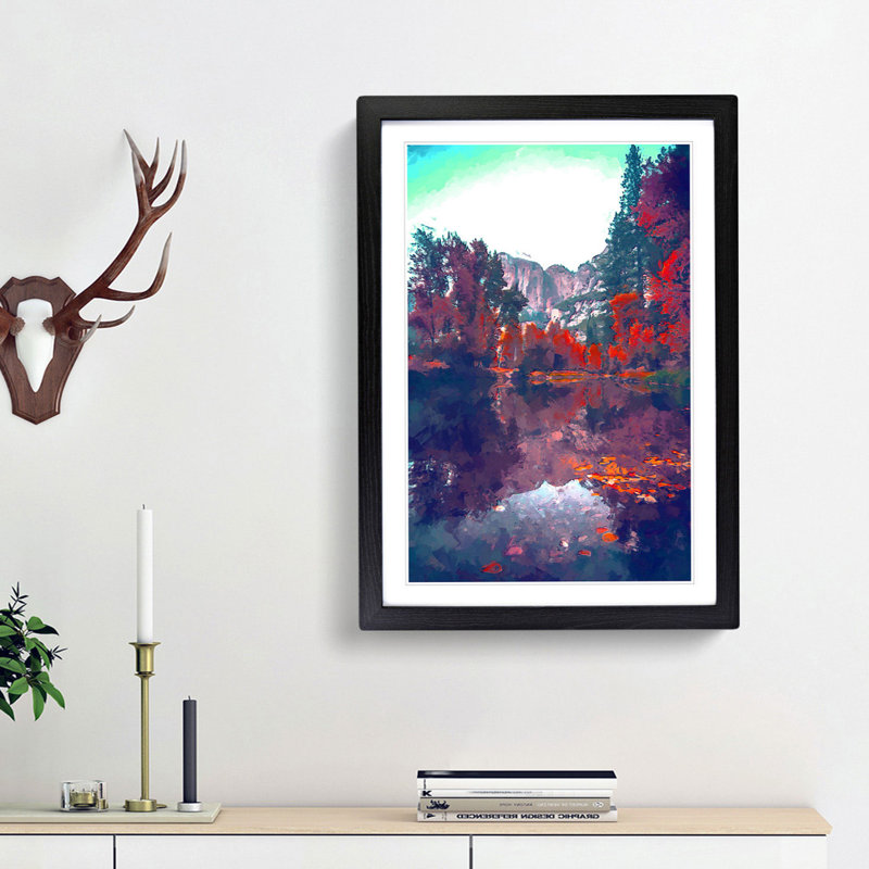 Fall in Yosemite Valley California - Picture Frame Graphic Art Print, Black, 76cm H x 50cm W x 2cm D