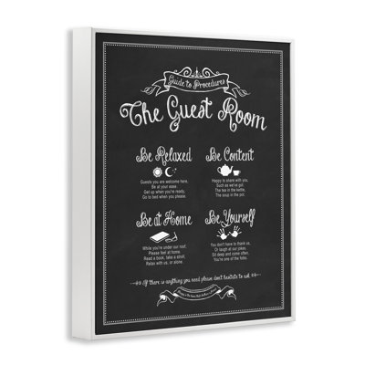 Le guide de chambre d'invités par Lettered and Lined - reproduction d'art textuel sur toile