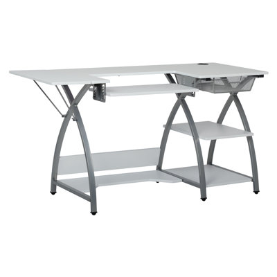 Table de couture 56,75 po x 23,5 po avec plateforme pour machine à coudre