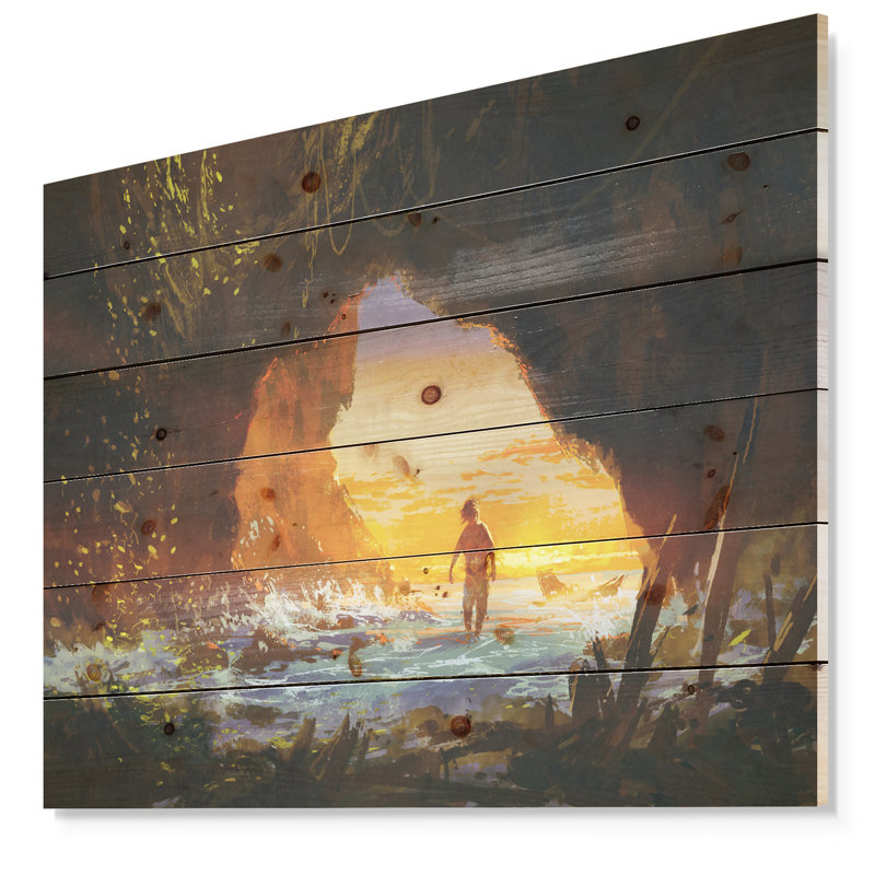 «Man Walking», reproduction d'impression sur toile, Bois, H 36 po x l 46 po x P 1,5 po