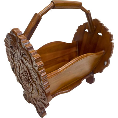 Catone Solid Wood Free Standing Magazine Rack