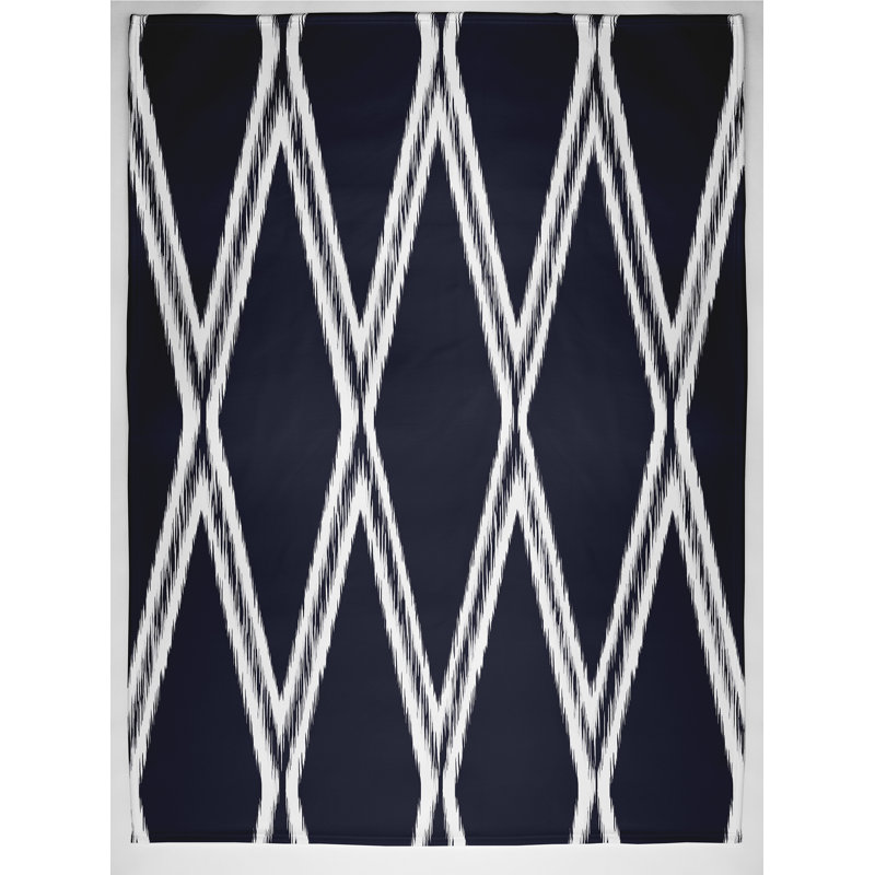 Rosalyn Plain Weave / Muslin Throw Blanket, Navy