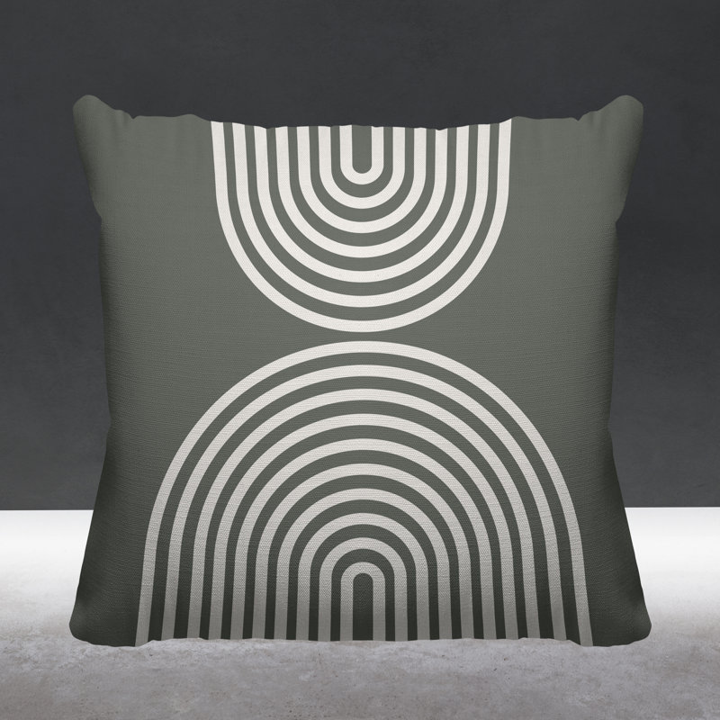 Hali Outdoor Reversible Throw Pillow, 17" x 17", Gray, Square