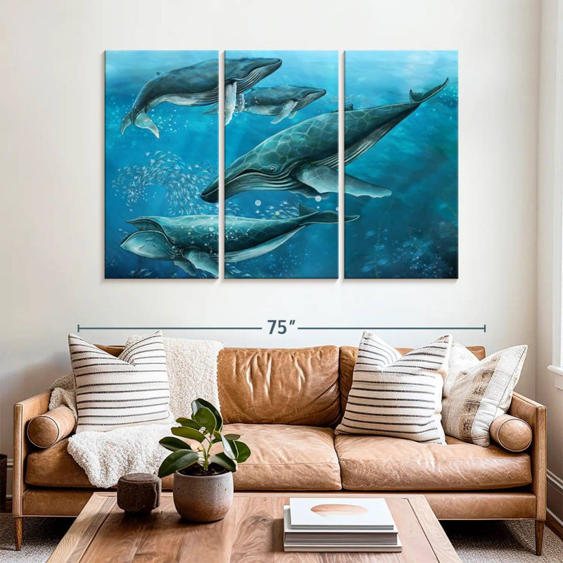 Brampt Pod Of Humpback Whales, 42" H x 65" W