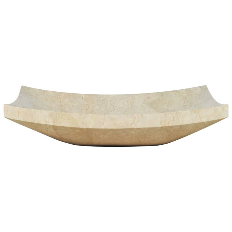 Borough Wharf Traxler 50mm L x 350mm W Marble Rectangular Sink, Cream