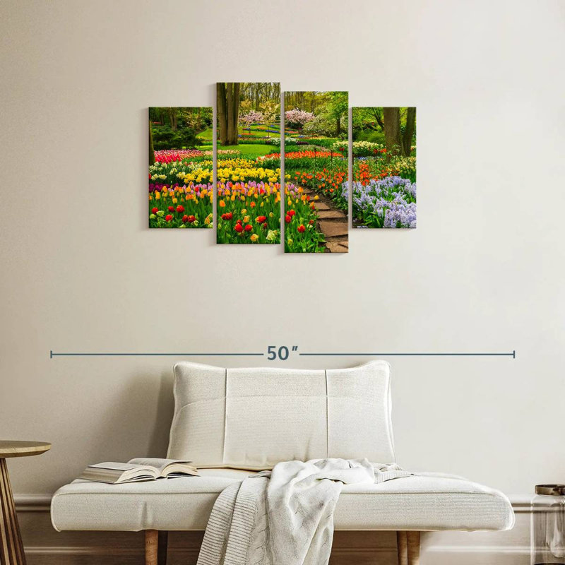 Harnek fleurs du jardin printanier, H 22 po x l 36 po