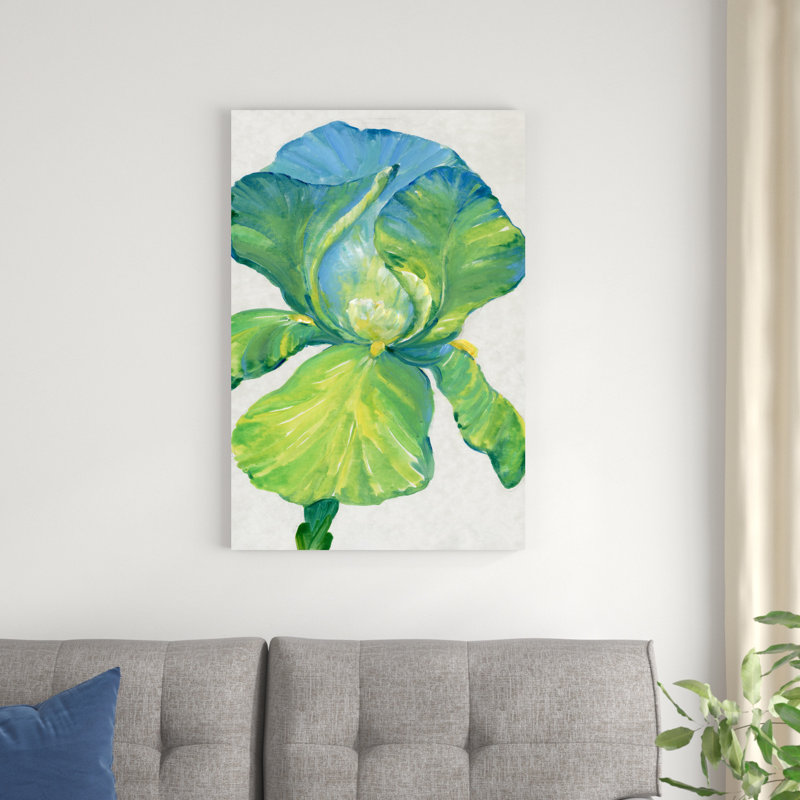 Iris Bloom en vert II, H 36 po x l 24 po