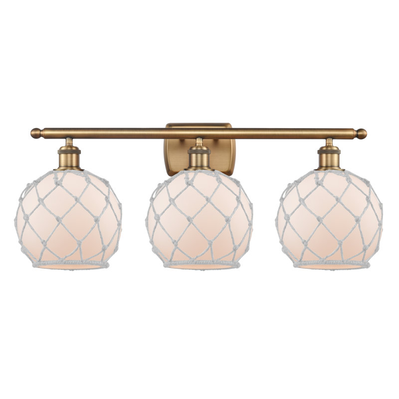 Éclairage pour salle de bain 3 lumières à intensité variable Appling, Ampoule incandescente rétro de 60 watts, Laiton brossé