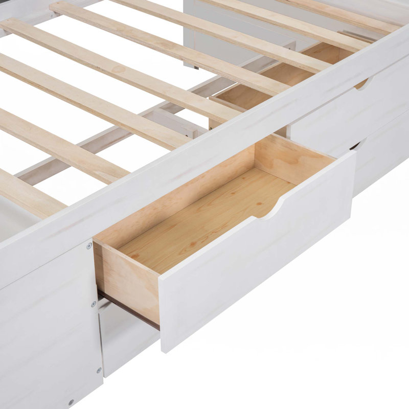Daybed With Drawers And Shelves, Twin, White