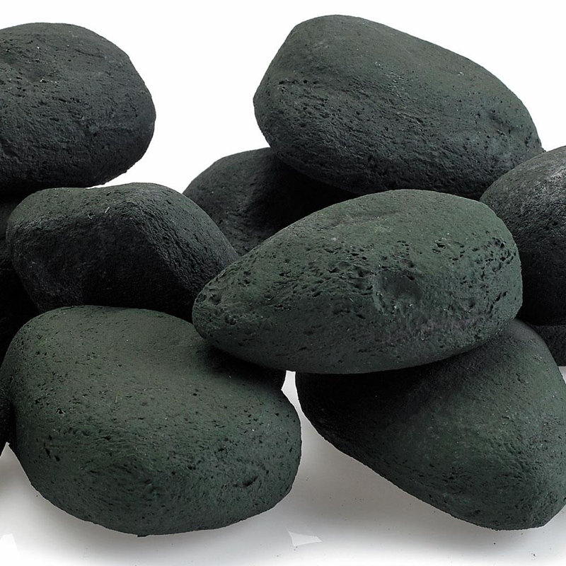 Matte Black Ceramic Fire Rocks Set