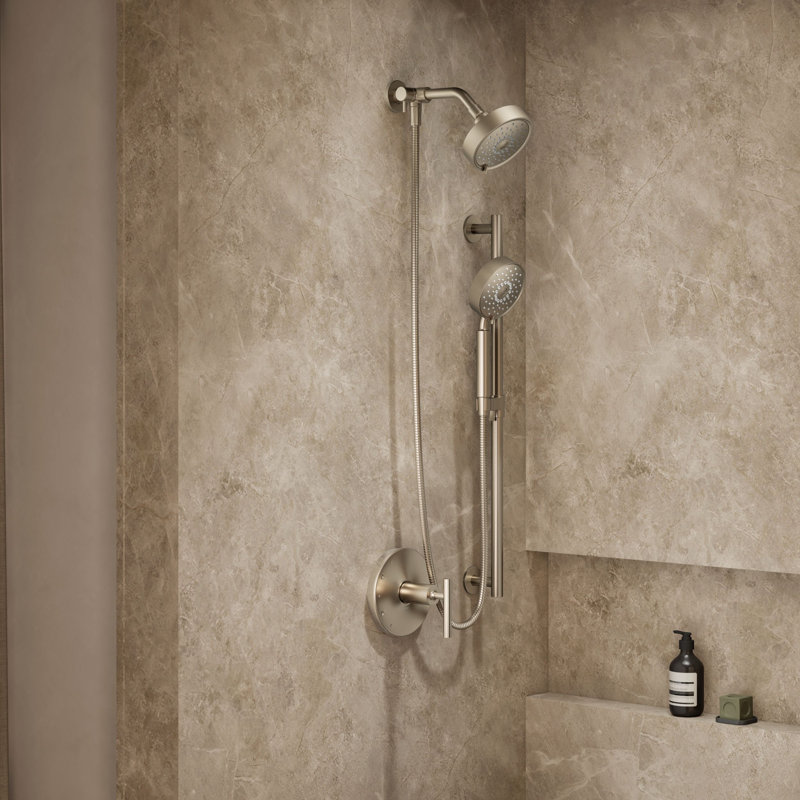 Kohler Purist Performance Showering Kit, 2.5 GPM Multifunction Showerhead and Handshower Package, Three Spray Settings