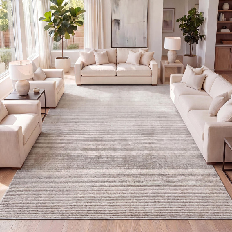 Tapis crème / argent Wolcott, Rectangle 4pi x 6 pi