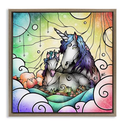 Deco Style Unicorns Floating Frame, design by Mandie Manzano