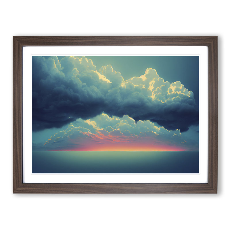 Inspiring Clouds - Framed Print, 34cm H x 46cm W x 2cm D, Walnut