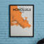 Honolulu City Map 1 Piece Wall Art-245909841