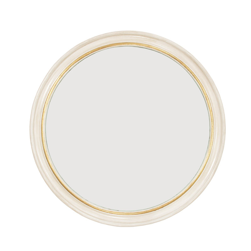 Arena Framed Mirror, White/Gold Leaf