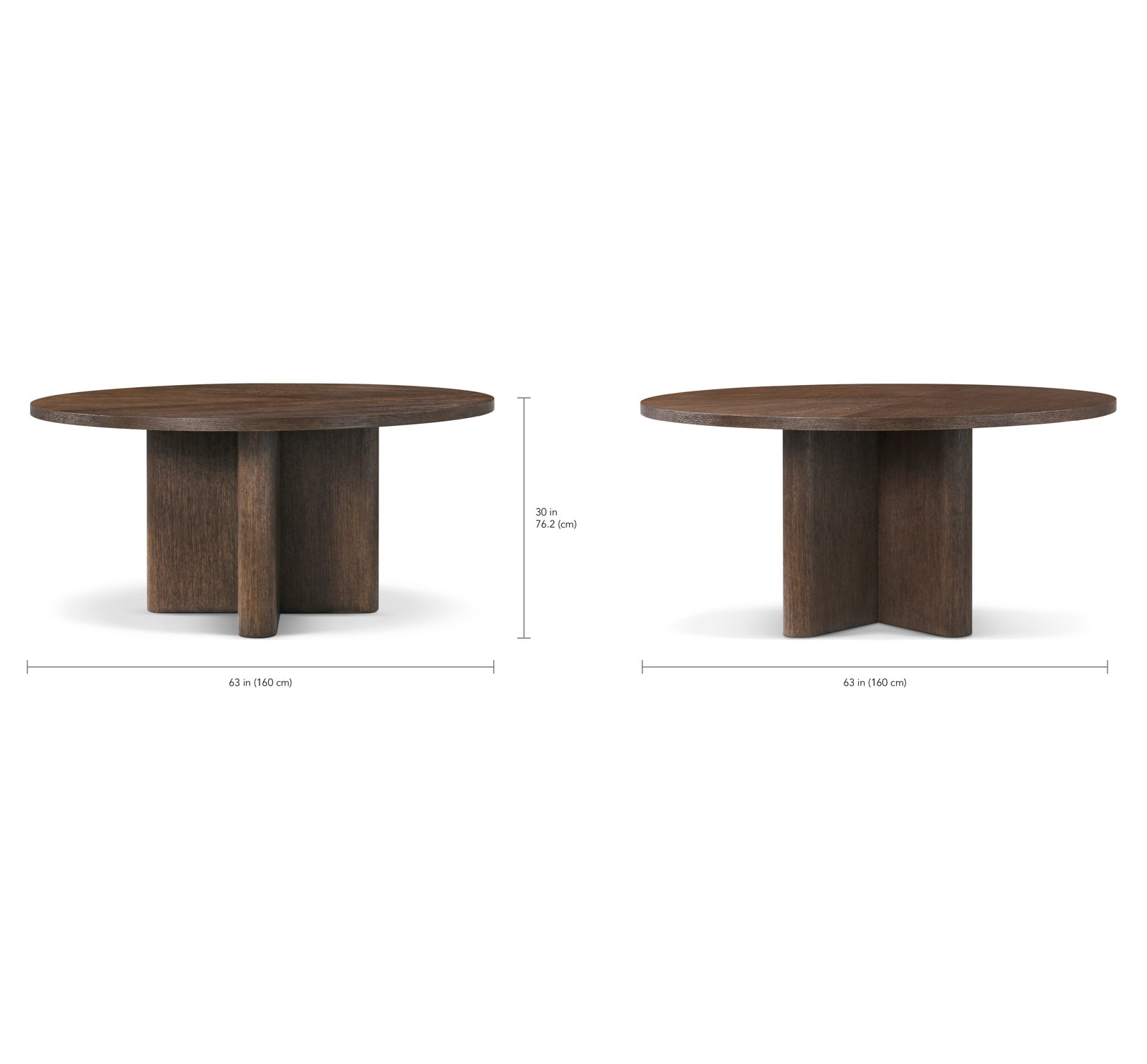 Veroniza Dining Table, 30" H x 62.99" L x 62.99" W, Brown