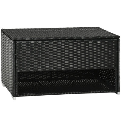 Outsunny Outdoor Deck Box & Shoe Storage, Towel Rack With Liner For Indoor, Outdoor, Patio Furniture Cushions, Pool, Toys, Garden Tools
