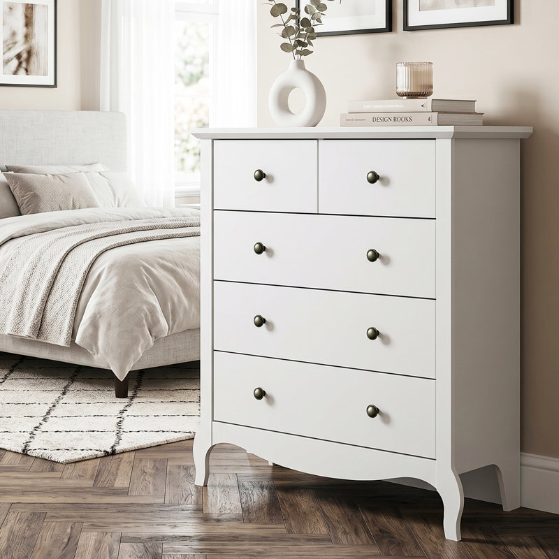 Sterra 5 Drawer Chest of Drawers, White