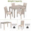 Ensemble de table de salle à manger en bois 5 pièces, ensemble de table de cuisine avec table rectangulaire et 4 chaises rembourrées