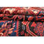 Tapis géométrique traditionnel noir en laine noué à la main 5 pi 1 po x 9 pi 10 po
