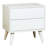 Mid-Century Modern Solid Wood Nightstand With 2-Drawers And Round Tapered Legs For Elegant Bedroom Storage-1379796422