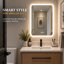 Miroir de salle de bain DEL 81 cm x 61 cm avec deux haut-parleurs Bluetooth, antibuée, éclairage à intensité variable 3 couleurs et fonction mémoire-1061012334