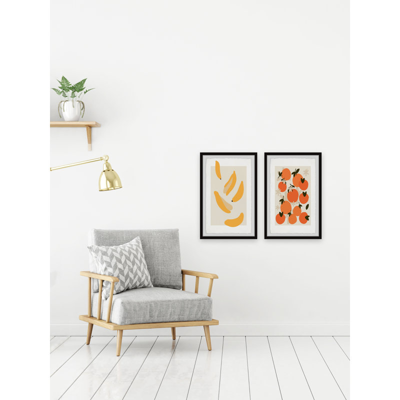 Heathcock Banana And Oranges by Marmont Hill - 2 Piece Single Picture Frame Painting Set, 91cm H x 61cm W x 3.81cm D