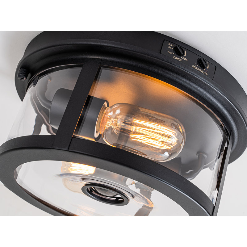 Matte Black 2 - Bulb Outdoor Flush Mount