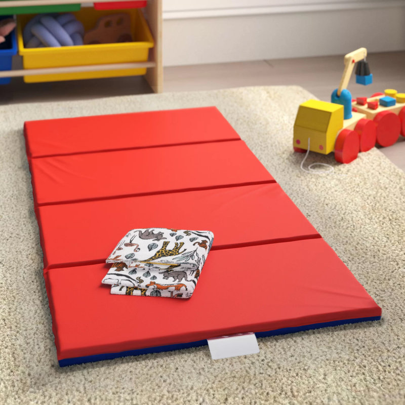 2" Angels 4 Section Folding Rest Nap Mat - 5 count - Red/Blue, Red & Blue