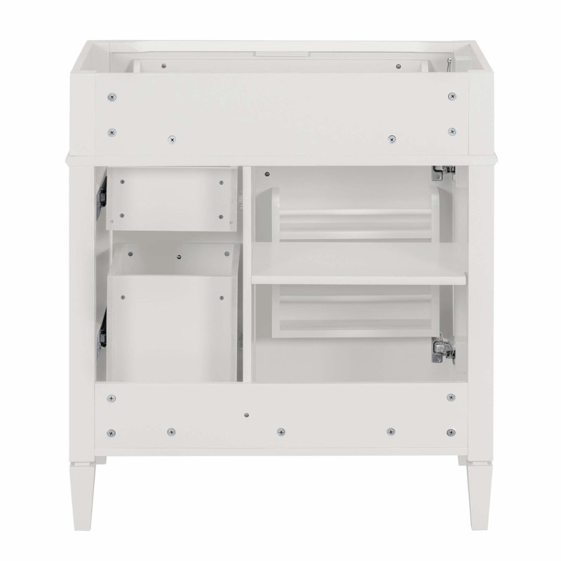 Meuble-lavabo de salle de bain 30 po sans lavabo supérieur, armoire de rangement moderne avec 2 tiroirs et un tiroir basculant