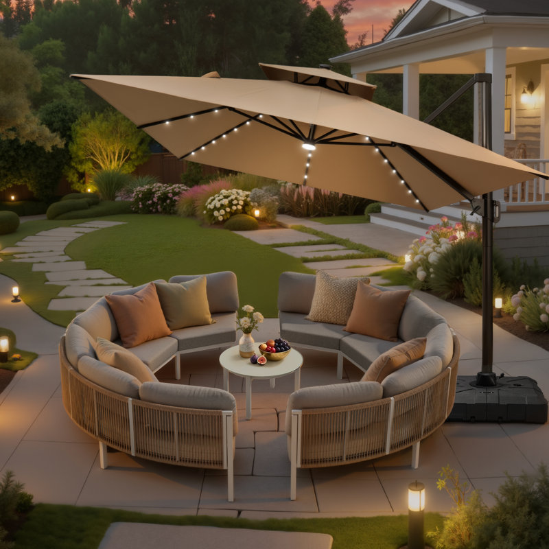  8 - Person Aluminum Patio Conversation Furniture Set with Table, Gray