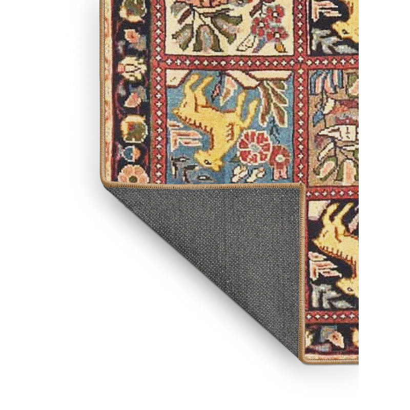 Tapis oriental jaune / rouge / bleu, Rectangle 2 pi x 4 pi