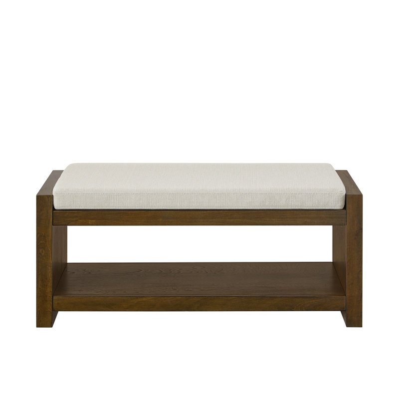 40" Modern Accent Bench with Shoe Rack & Storage - Neutral & Practical for Everyday Use, Beige