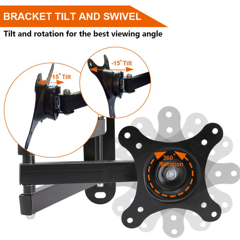 Aileana Black Wall Mount for 10"-32" Screens Holds up to 15 kg.