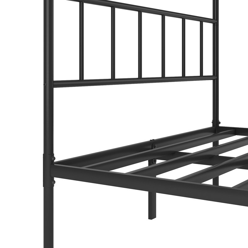 Base de lit plateforme en métal avec tête de lit Latanja, Grand lit