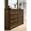 Lit à panneau en bois traditionnel avec commode, miroir, table de chevet, très grand-541414893