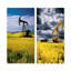 Foreuse à pétrole verte et jaune - ensemble de salon art mural en métal-499042608