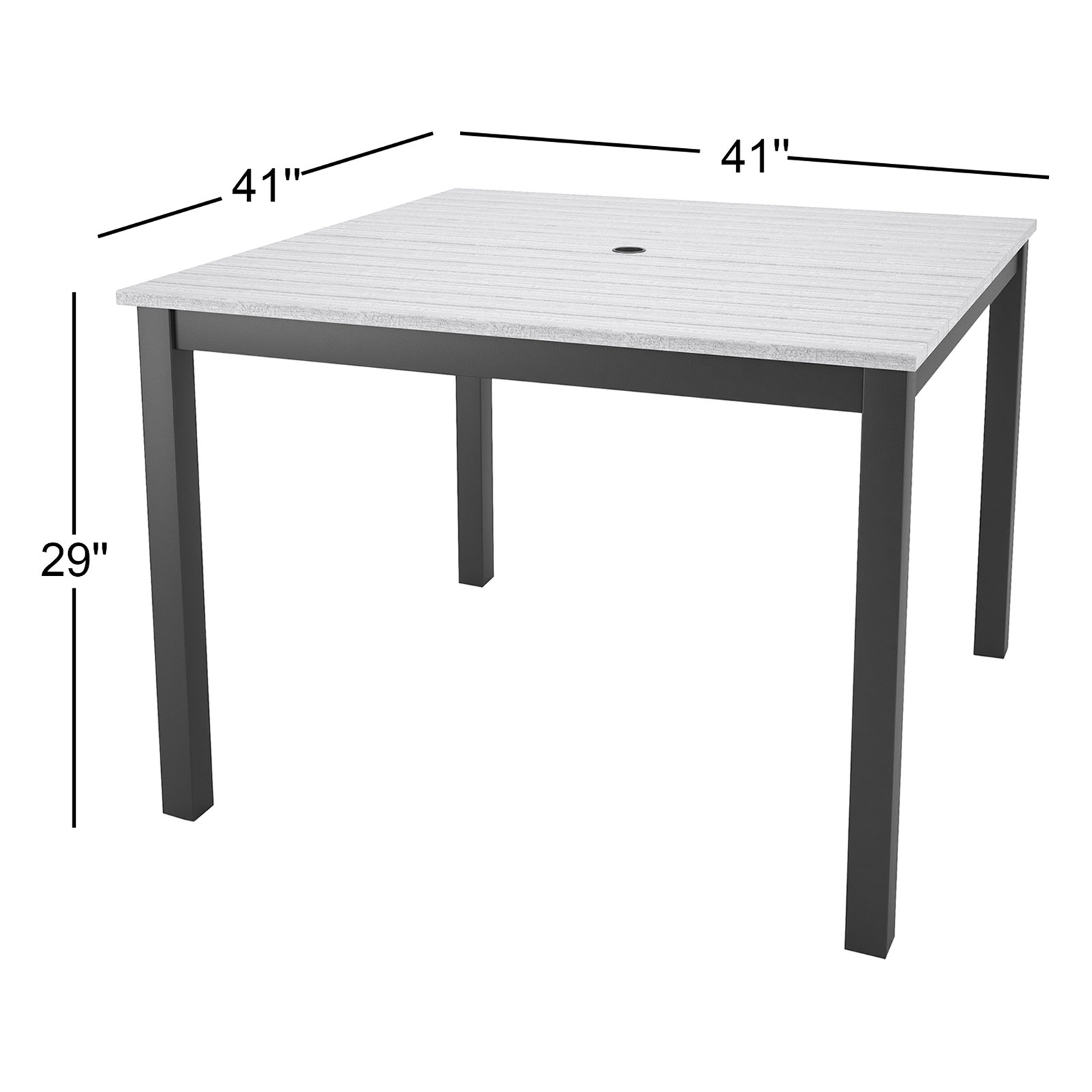 Townsend Patio Dining Table, 41" W x 41" L x 29" H, Off-White