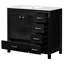 Meuble-lavabo noir 36 po avec lavabo en céramique. Rangement abondant: 2 portes, 5 tiroirs. Dimensions compactes de l 36 po x P 18 po x H 33,9 po. Bois massif et fabrication. Poignées chics en argent pour l'esthétique. Pratique-1014568070