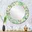 Miroir mural tropical feuillage tropical et fleurs jaunes-2124040176