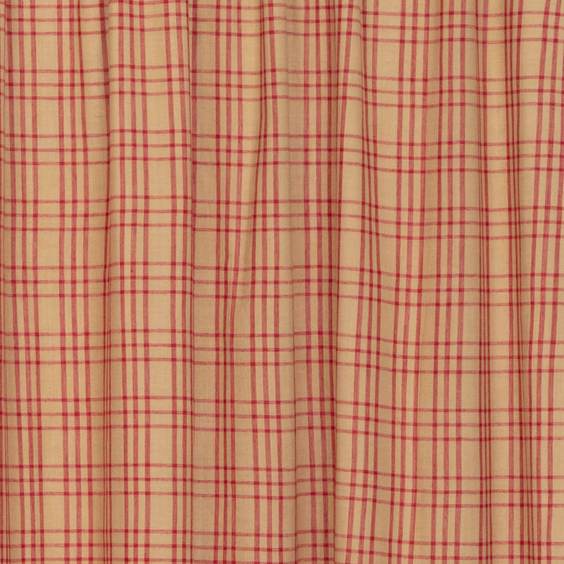 Sawyer Mill Cotton Room Darkening Curtain Pair, Red/Coal Black, 36" W x 63" L
