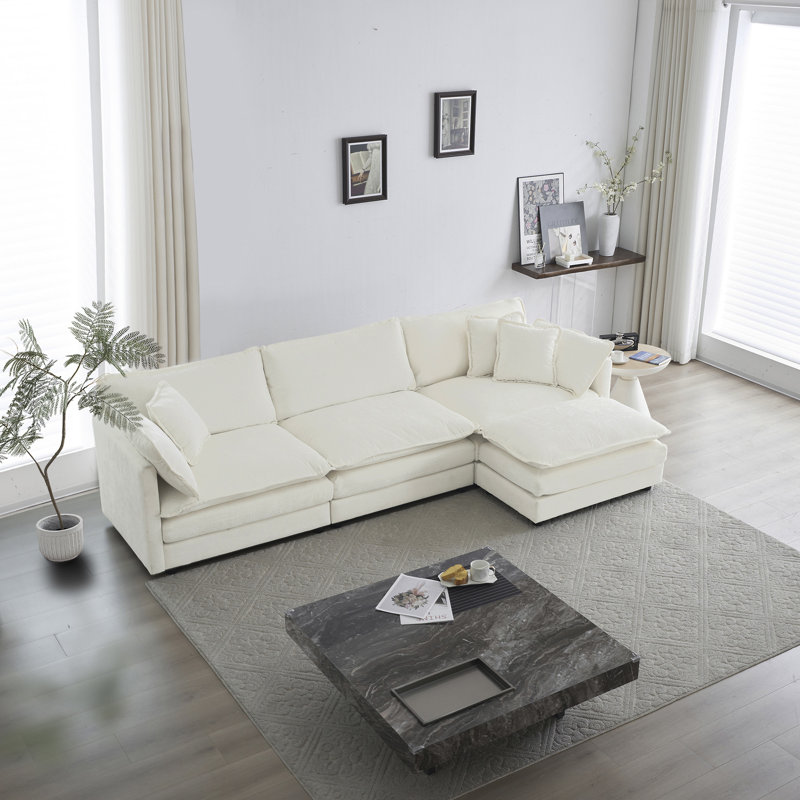 Canapé modulaire surdimensionné en forme de L avec repose-pieds réversible Free Combination Comfy Upholstery