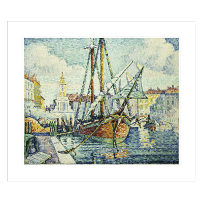 «The Port of St. Tropez» par Paul Signac - Impression giclée encadrée